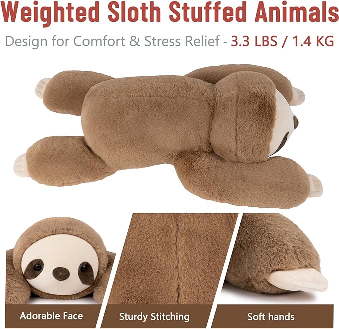 Features of CozyBuddy Weighted Sloth Stuffed Animal