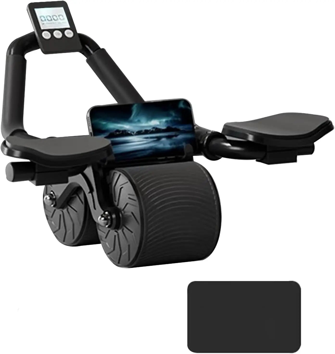 Abs Wheel - Premium Core Trainer with Integrated Timer for Home Workouts