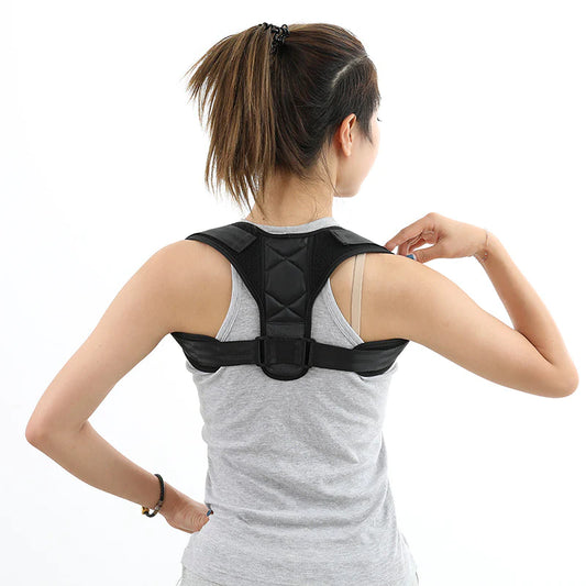 PosePride™ Back Brace worn by confident individual showcasing improved posture and back relief. Crafted with adjustable straps and discreet design, ideal for daily wear under clothing. Experience targeted posture improvement and personalized comfort with our innovative back brace solution.