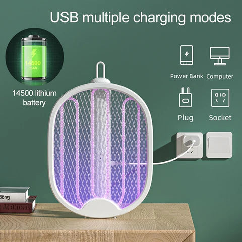 Multiple Charging Modes of BuzzShield Foldable Mosquito Zapper