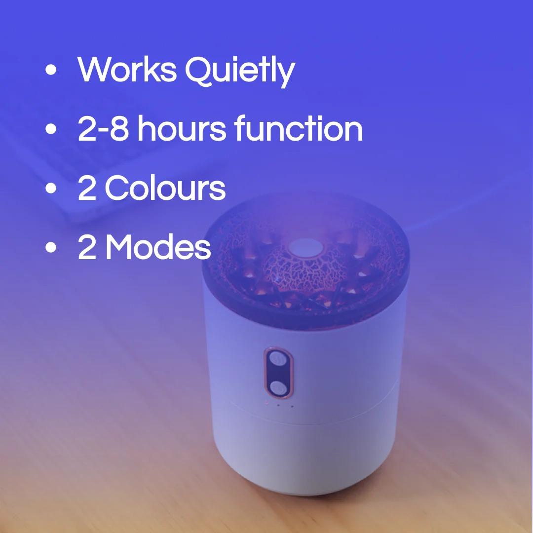 Volcanic Aroma Diffuser - Dual Flame, Quiet Operation, Essential Oil Ready