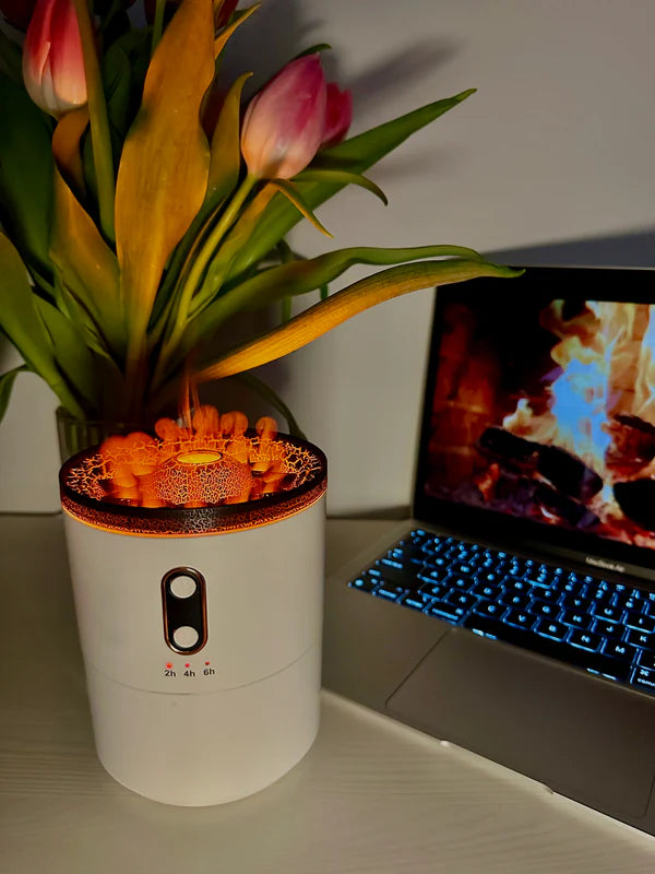 Volcanic Aroma Diffuser with Dual Flame