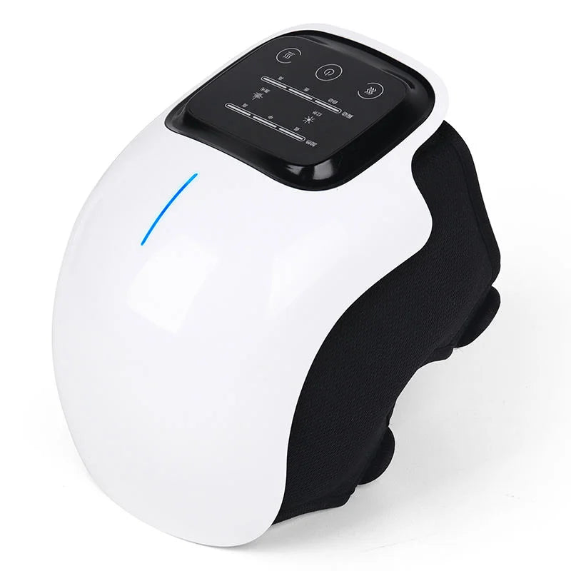 Easy-to-use 3-in-1 Knee Massager with touch screen controls for adjustable intensity, providing comprehensive knee pain relief and promoting healing