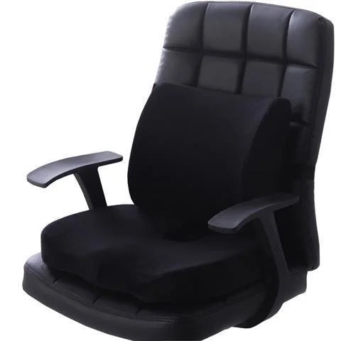 Black Lumbar Cushion on Chair
