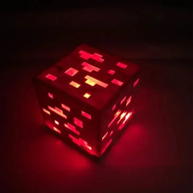 Red Pixelated Magic Minecraft Potion Bottle LED Lamp