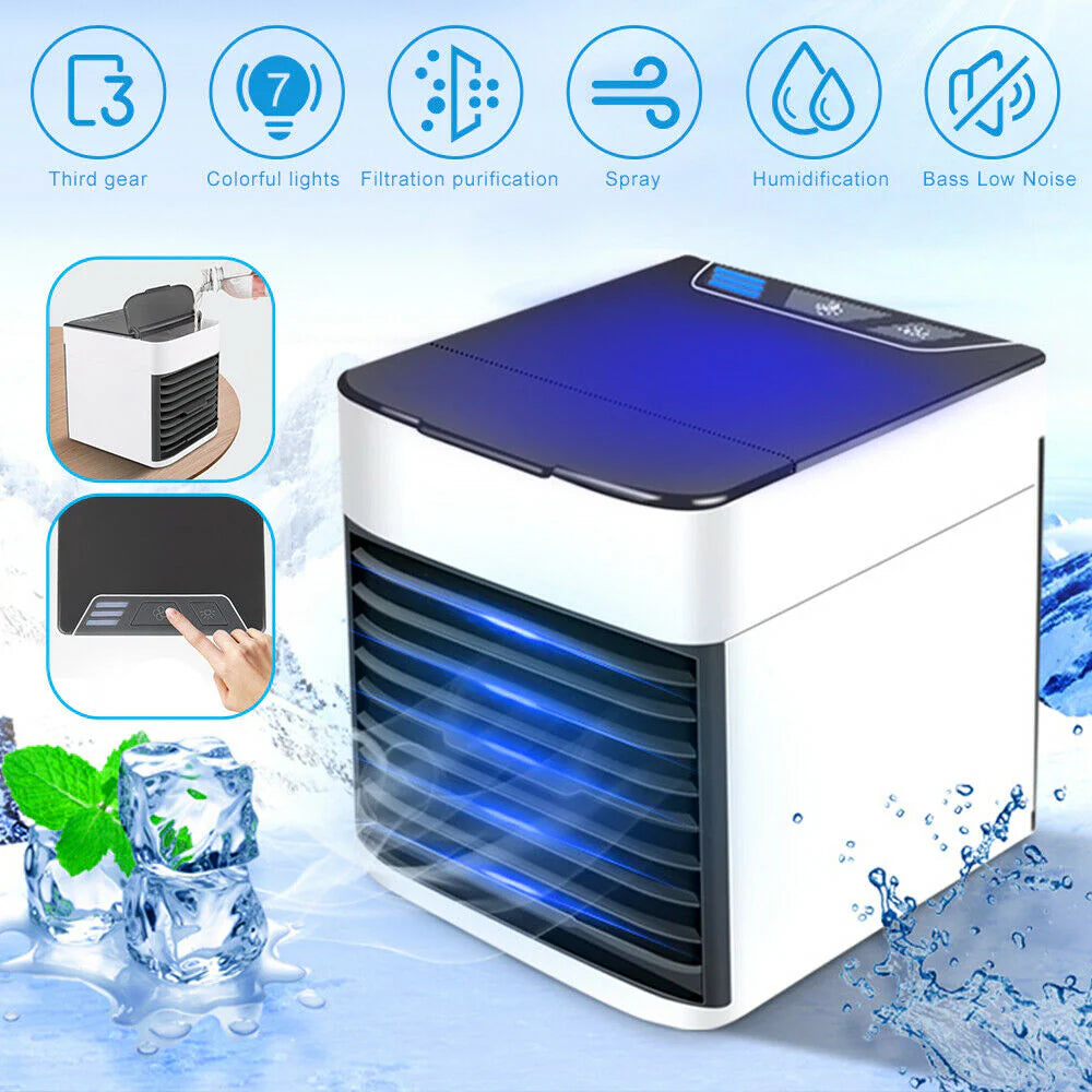Premium Mini Portable Air Conditioner - Compact, Energy-Efficient Cooling Unit with Large Water Tank and Quiet Operation