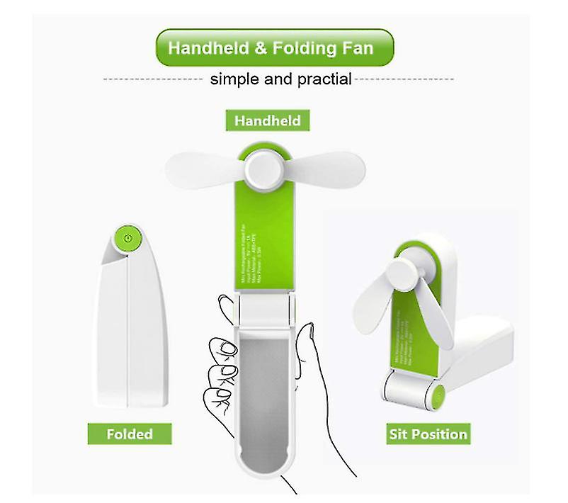 Compact USB Rechargeable Portable Mini Fan - Dual Speed, Safe & Quiet, Perfect for Travel & Outdoors