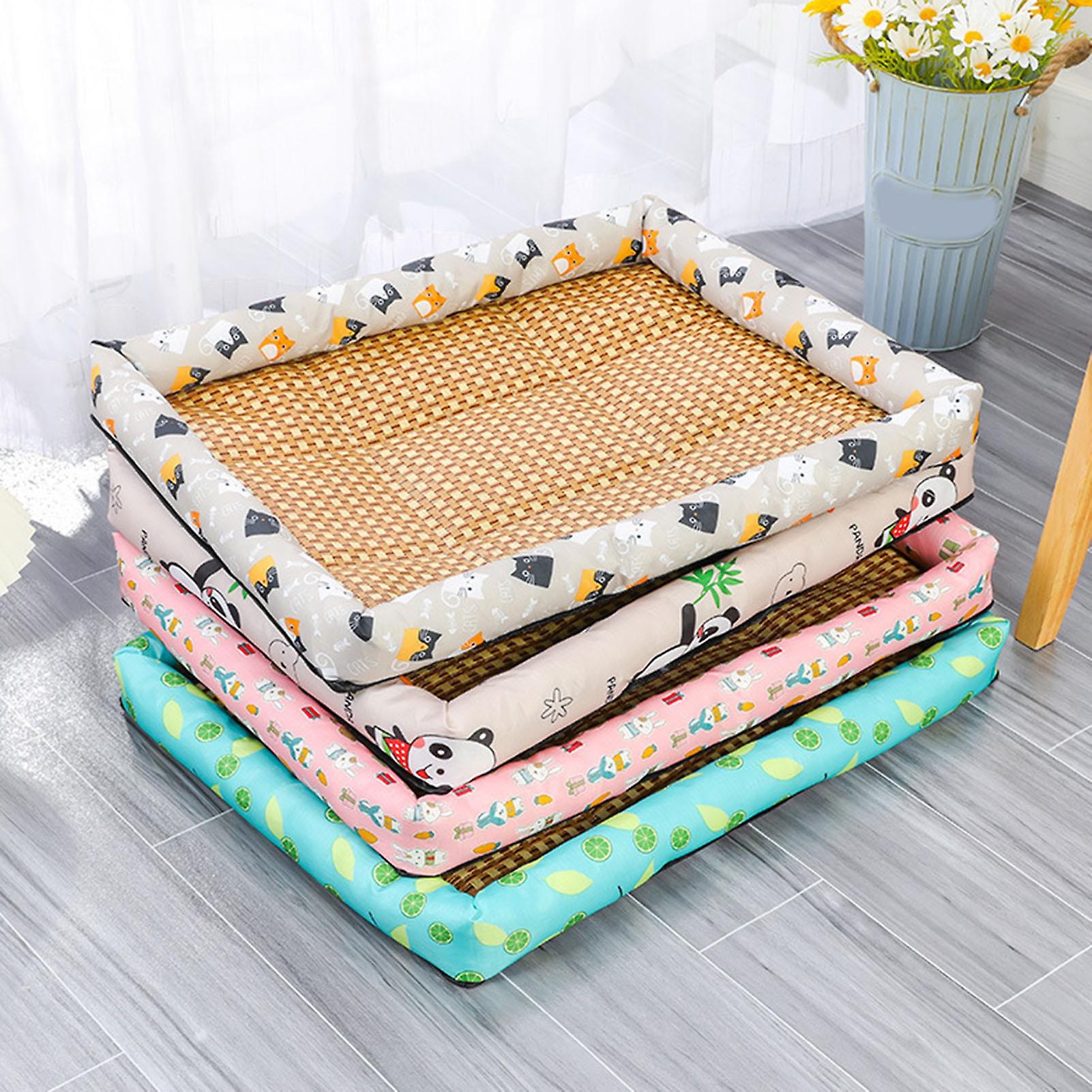 Summer Cooling Pet Bed - Natural Coolness, Plush Support, Freshness-Enhancing Fabric, Multiple Sizes - Ideal for Relaxation, Easy Maintenance