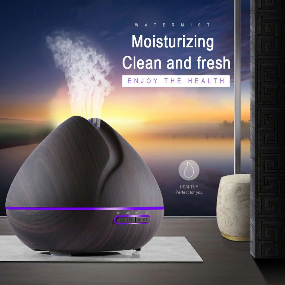 Wood Grain™ Aromatherapy Essential Oil Diffuser & Humidifier with Remote