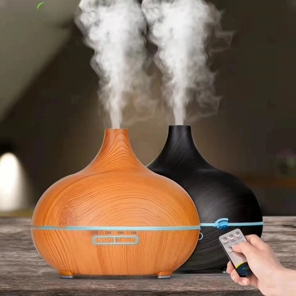 Wood Grain™ Aromatherapy Essential Oil Diffuser & Humidifier with Remote