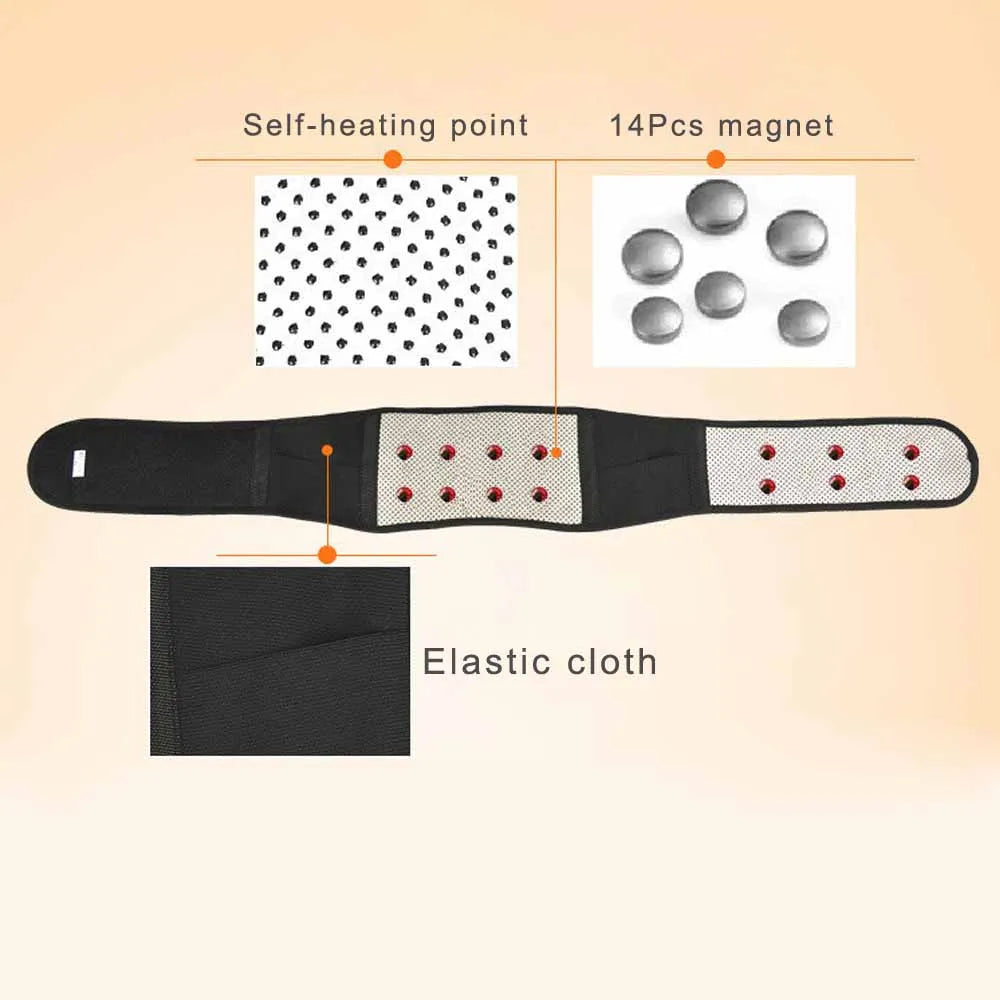 Heat Magnetic Lumbar Belt - Comfortable, Adjustable Fit | Soothing Warmth | Back Support
