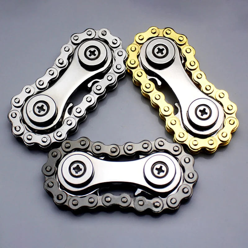RiderX Premium Metal Bike Chain Fidget Spinner Toy